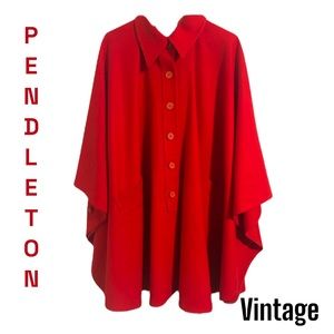 Vintage Red Pendleton Cape